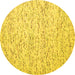 Round Abstract Yellow Contemporary Rug, con1844yw