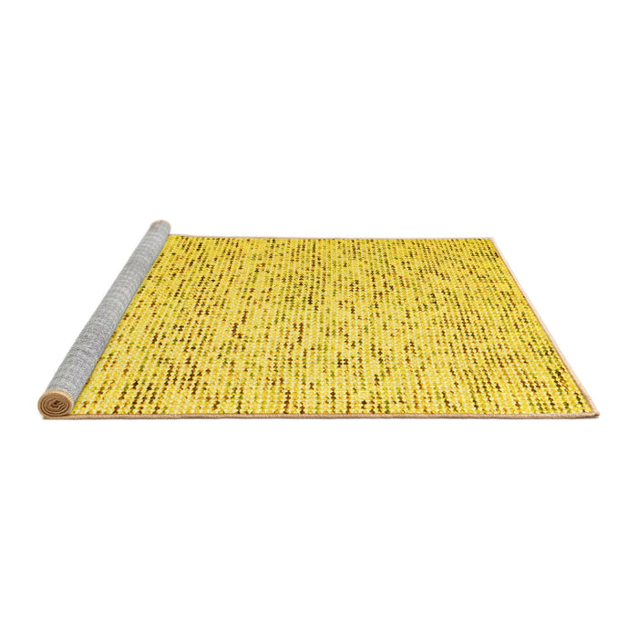 Sideview of Machine Washable Abstract Yellow Contemporary Rug, wshcon1844yw