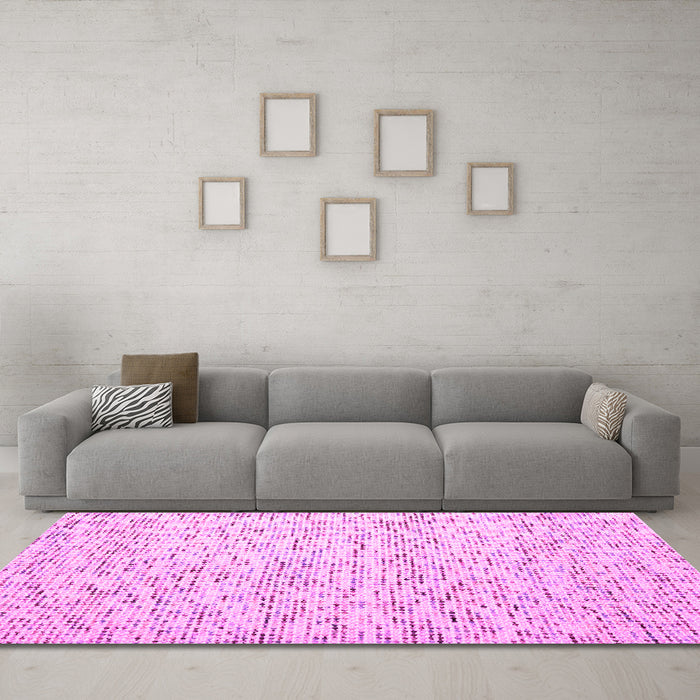 Machine Washable Abstract Pink Contemporary Rug in a Living Room, wshcon1844pnk