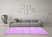 Machine Washable Abstract Purple Contemporary Area Rugs in a Living Room, wshcon1844pur