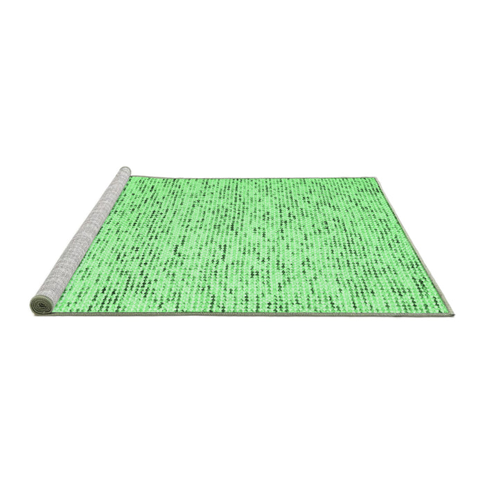 Sideview of Machine Washable Abstract Emerald Green Contemporary Area Rugs, wshcon1844emgrn