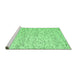 Sideview of Machine Washable Abstract Emerald Green Contemporary Area Rugs, wshcon1844emgrn