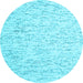 Round Machine Washable Abstract Light Blue Contemporary Rug, wshcon1845lblu