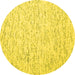 Round Machine Washable Abstract Yellow Contemporary Rug, wshcon1845yw