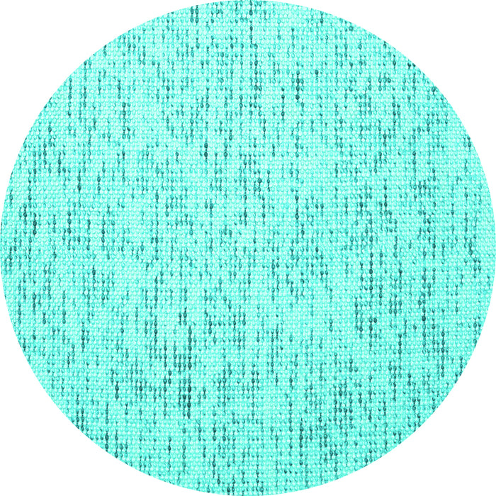 Round Machine Washable Abstract Turquoise Contemporary Area Rugs, wshcon1845turq