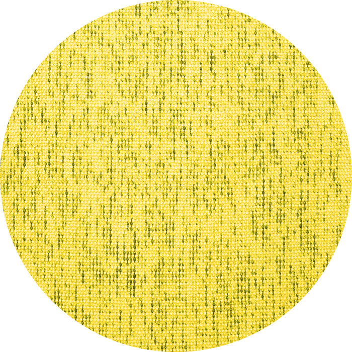 Round Abstract Yellow Contemporary Rug, con1845yw