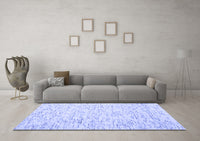 Machine Washable Abstract Blue Contemporary Rug, wshcon1845blu