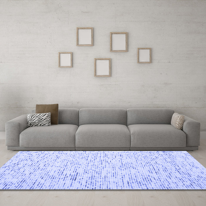Machine Washable Abstract Blue Contemporary Rug in a Living Room, wshcon1845blu