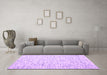 Machine Washable Abstract Purple Contemporary Area Rugs in a Living Room, wshcon1845pur