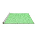 Sideview of Machine Washable Abstract Emerald Green Contemporary Area Rugs, wshcon1845emgrn