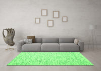 Machine Washable Abstract Green Contemporary Rug, wshcon1845grn