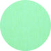 Round Abstract Turquoise Contemporary Rug, con1846turq