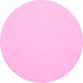 Round Abstract Pink Contemporary Rug, con1846pnk