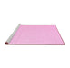 Sideview of Machine Washable Abstract Pink Contemporary Rug, wshcon1846pnk