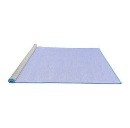 Sideview of Machine Washable Abstract Blue Contemporary Rug, wshcon1846blu