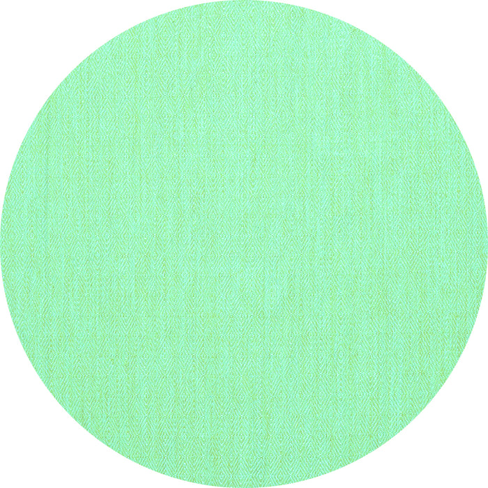 Round Machine Washable Abstract Turquoise Contemporary Area Rugs, wshcon1846turq