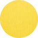 Round Abstract Yellow Contemporary Rug, con1846yw