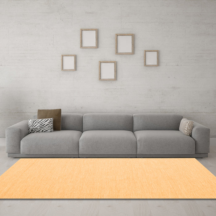 Machine Washable Abstract Orange Contemporary Area Rugs in a Living Room, wshcon1846org