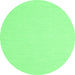 Round Abstract Emerald Green Contemporary Rug, con1846emgrn