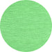 Round Abstract Emerald Green Contemporary Rug, con1847emgrn