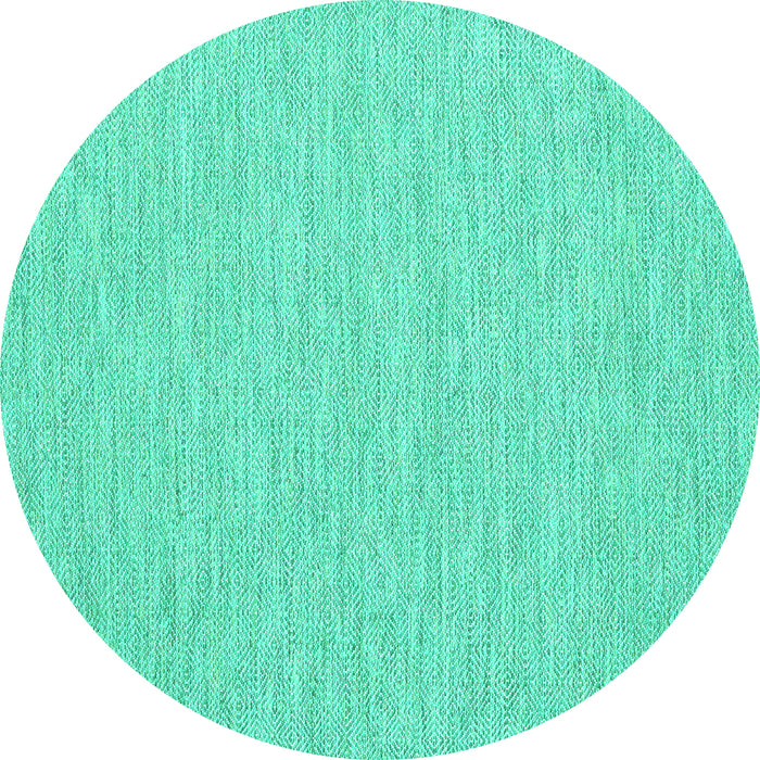 Round Abstract Turquoise Contemporary Rug, con1847turq