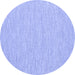 Round Abstract Blue Contemporary Rug, con1847blu