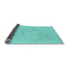 Sideview of Abstract Light Blue Contemporary Rug, con1847lblu