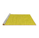 Sideview of Machine Washable Abstract Yellow Contemporary Rug, wshcon1847yw