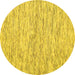 Round Machine Washable Abstract Yellow Contemporary Rug, wshcon1848yw