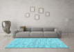 Machine Washable Abstract Light Blue Contemporary Rug in a Living Room, wshcon1848lblu