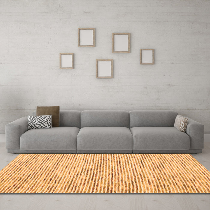 Machine Washable Abstract Orange Contemporary Area Rugs in a Living Room, wshcon1848org