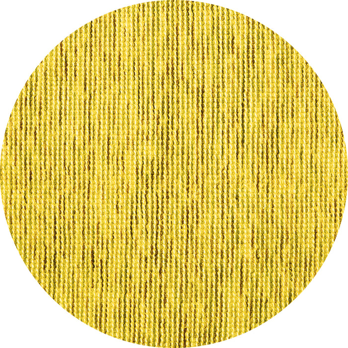 Round Abstract Yellow Contemporary Rug, con1848yw