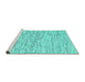 Sideview of Machine Washable Abstract Turquoise Contemporary Area Rugs, wshcon1848turq