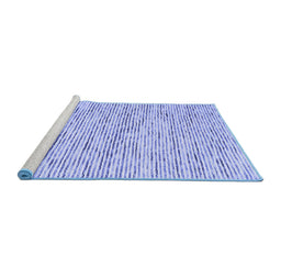 Sideview of Machine Washable Abstract Blue Contemporary Rug, wshcon1848blu