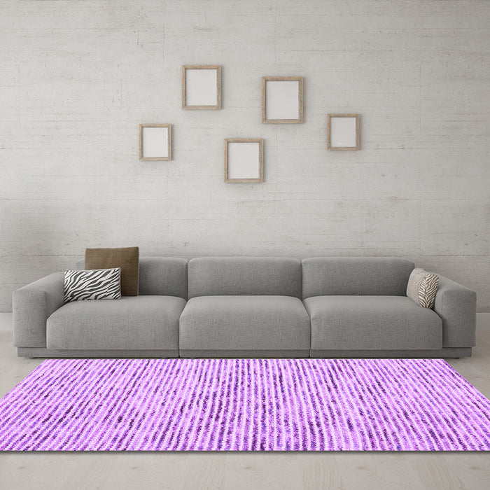 Machine Washable Abstract Purple Contemporary Area Rugs in a Living Room, wshcon1848pur