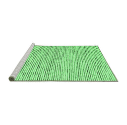 Sideview of Machine Washable Abstract Emerald Green Contemporary Area Rugs, wshcon1848emgrn