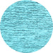 Round Abstract Light Blue Contemporary Rug, con1849lblu