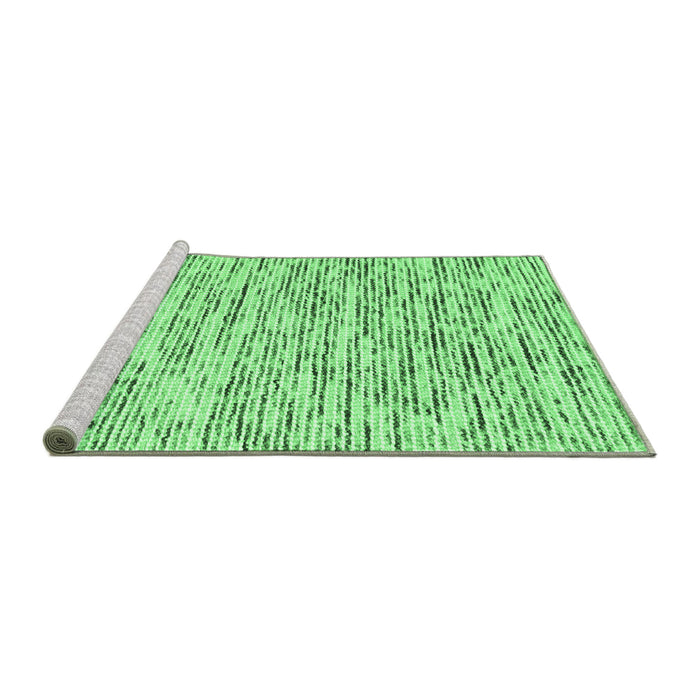 Sideview of Machine Washable Abstract Emerald Green Contemporary Area Rugs, wshcon1849emgrn