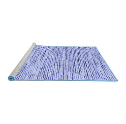 Sideview of Machine Washable Abstract Blue Contemporary Rug, wshcon1849blu
