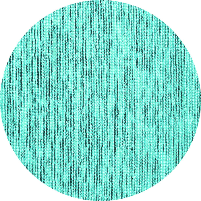 Round Abstract Turquoise Contemporary Rug, con1849turq