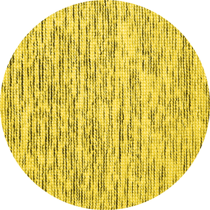 Round Machine Washable Abstract Yellow Contemporary Rug, wshcon1849yw