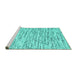 Sideview of Machine Washable Abstract Turquoise Contemporary Area Rugs, wshcon1849turq