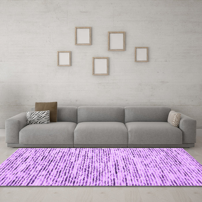 Machine Washable Abstract Purple Contemporary Area Rugs in a Living Room, wshcon1849pur