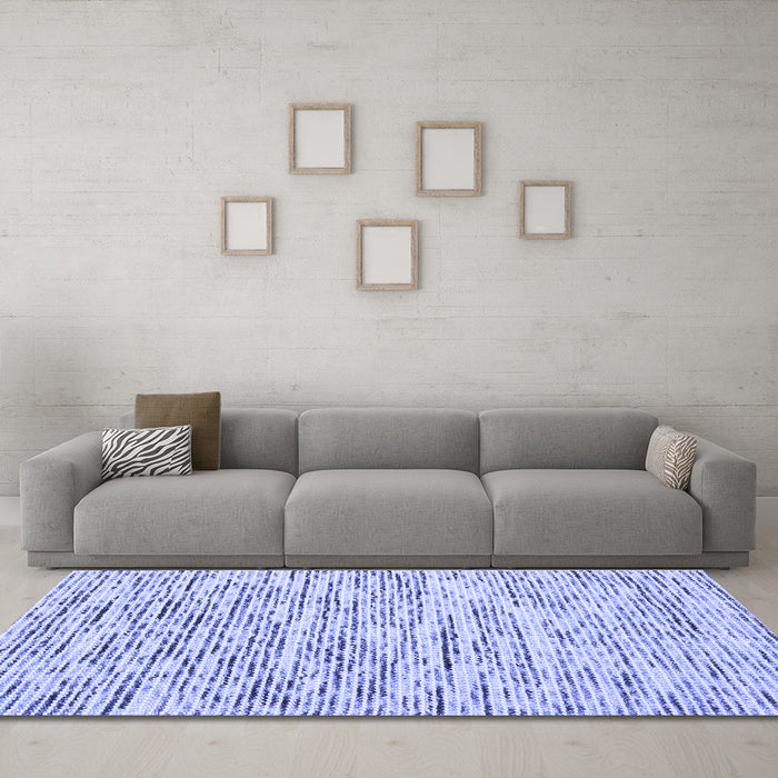 Machine Washable Abstract Blue Contemporary Rug in a Living Room, wshcon1849blu