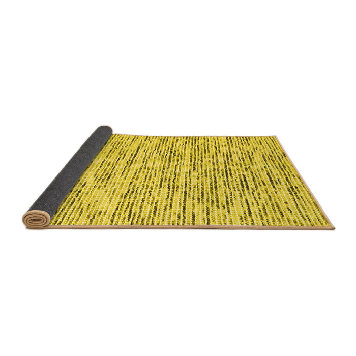 Sideview of Abstract Yellow Contemporary Rug, con1849yw