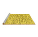 Sideview of Machine Washable Abstract Yellow Contemporary Rug, wshcon1849yw