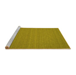 Sideview of Machine Washable Abstract Yellow Contemporary Rug, wshcon184yw