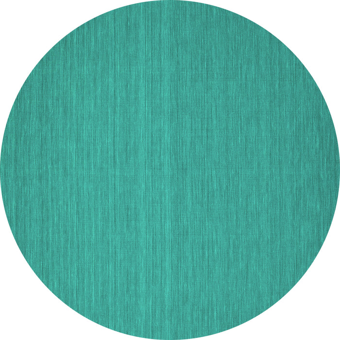 Round Machine Washable Abstract Turquoise Contemporary Area Rugs, wshcon184turq