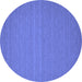 Round Abstract Blue Contemporary Rug, con184blu