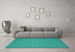 Machine Washable Abstract Turquoise Contemporary Area Rugs in a Living Room,, wshcon184turq